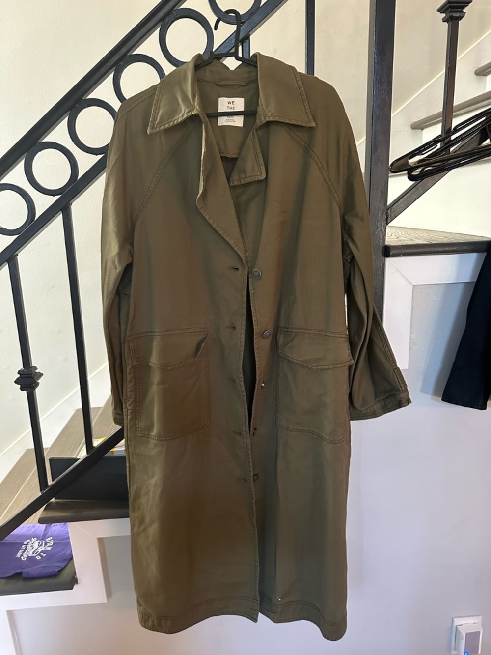 NWOT Free People Military Olive Duster Coat